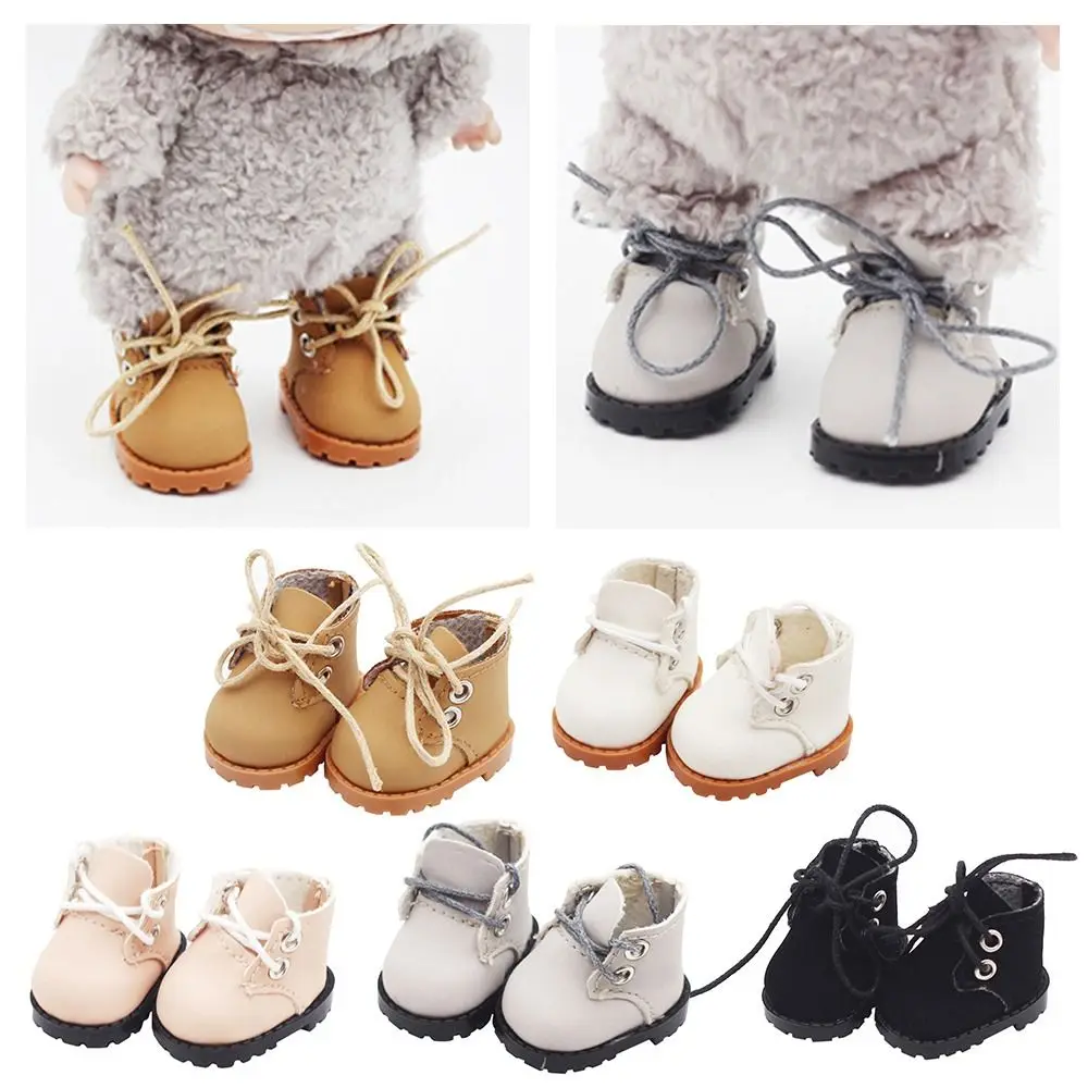 Mode 3.8CM pour chaussures de poupée Labubu remplacement à la main poupée doigt chaussures bricolage poupée accessoires poupée en cuir chaussures coton poupée