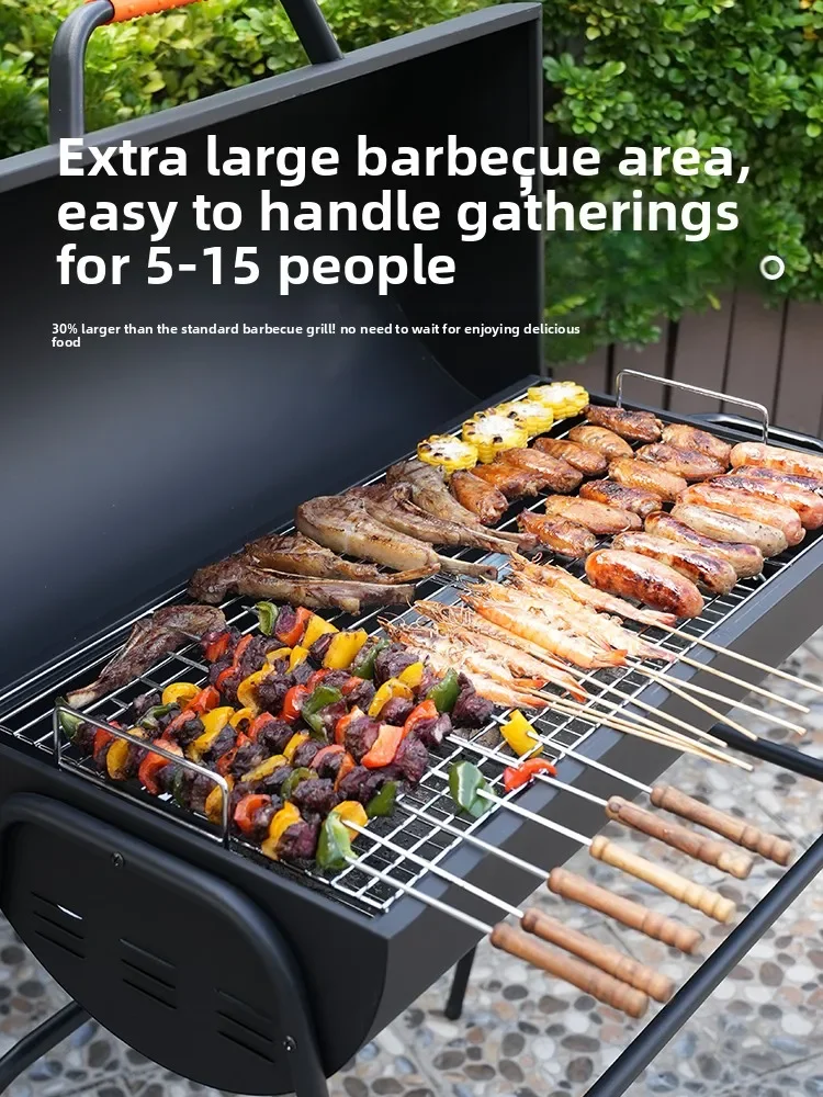 HT Household Barbecue Grill Villa Courtyard Grill Rack Outdoor Barbecue Rack Charcoal