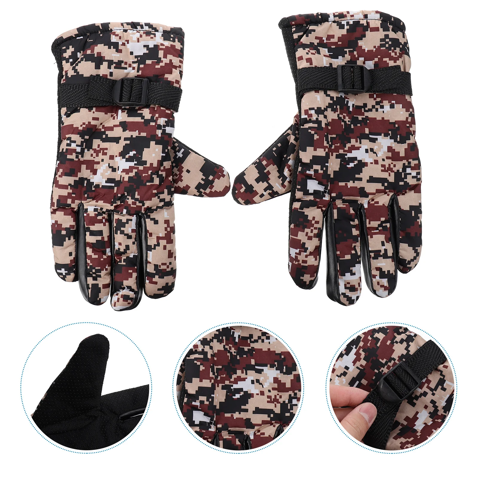 

1Pair Stylish Unisex Winter Gloves Breathable Non-Bulky Cycling Gloves for Skiing Fishing Hiking
