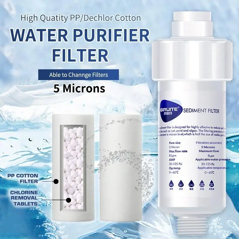 Water Filter Purifier Shower Washing Machine Filter Under Sink Water Filtration System Tap Water Pre-chlorine Removal Filter