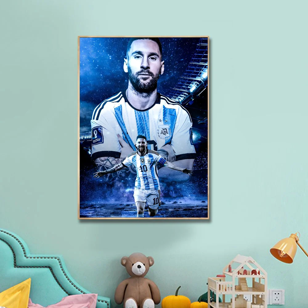 1PC Football Star Messi Poster Paper Print Home Living Room Bedroom Entrance Bar Restaurant Cafe Art Painting Decoration