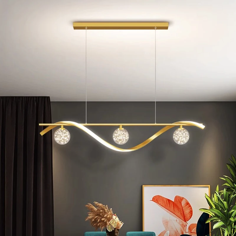 Modern Minimalist Led Pendant Lamps Dimming for Coffee Table Dining Room Kitchen Island Ceiling Chandelier Home Lighting Fixture