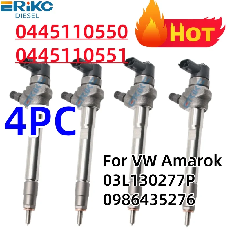 

ERIKC 0445110550 0445110551 Форсунка Common Rail 0 445 110 551 0 445 110 550 Для VW Amarok CRAFTER 03L130277P 0986435276