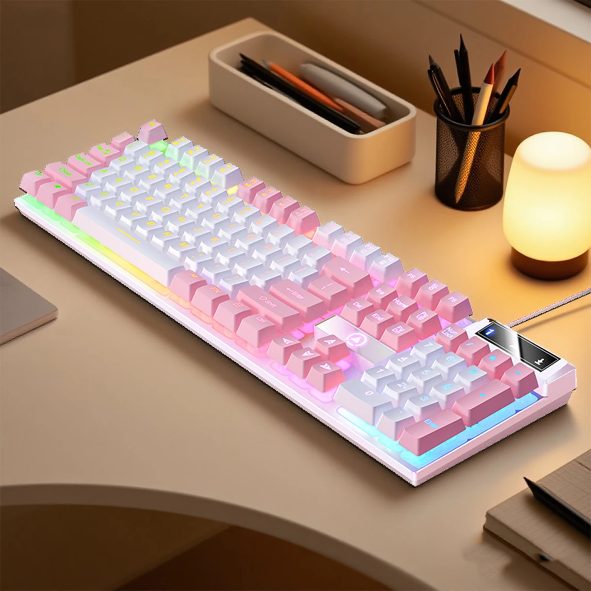 YINDIAO K500 Wired  Keyboard Gaming  Laptop Desktops PC Computer Office Accessories Low Profile Gamer Keyboards With Numpad