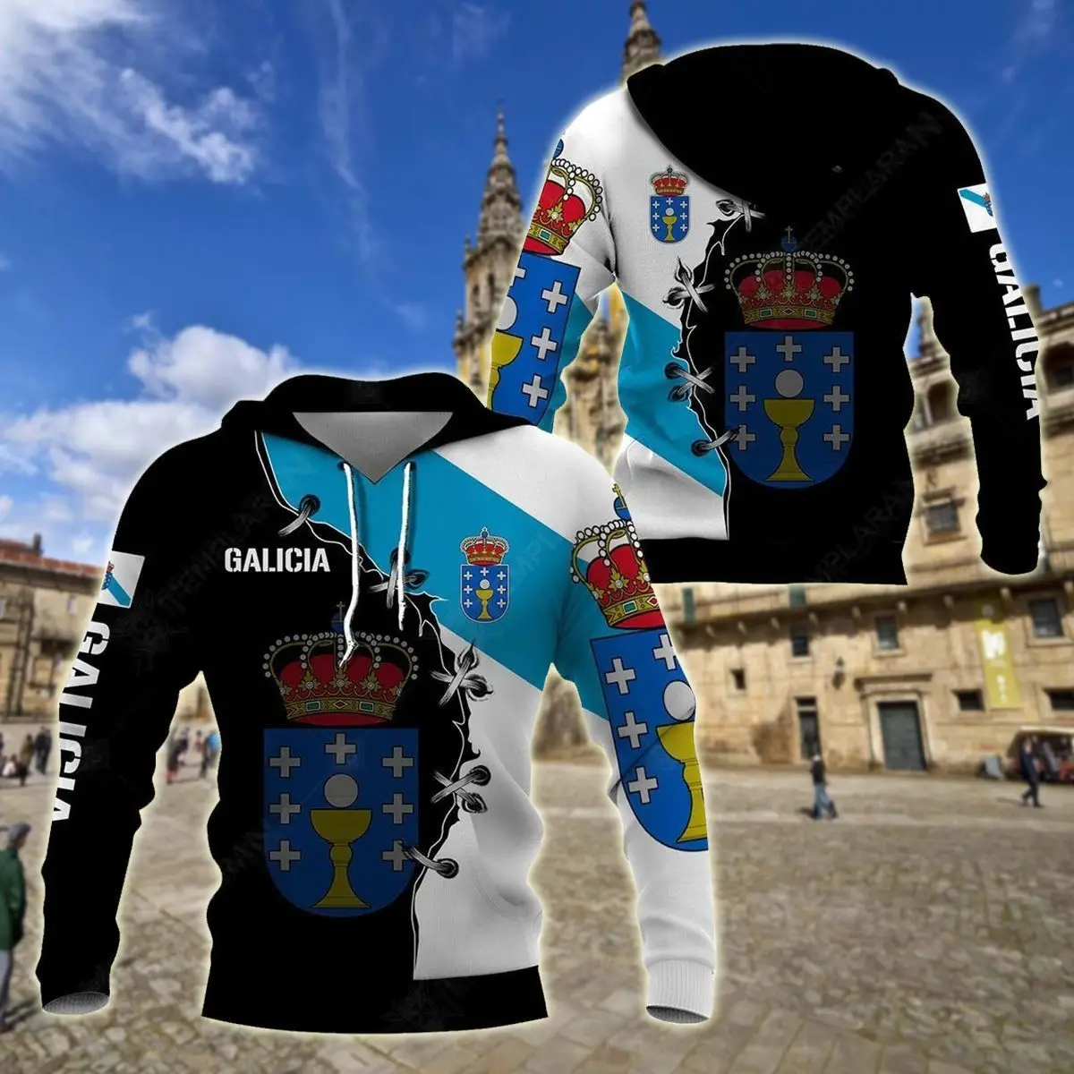 Sudaderas con capucha Unisex con estampado de emblema de Escocia, Jersey informal holgado, ropa de diario, ropa de calle de gran tamaño