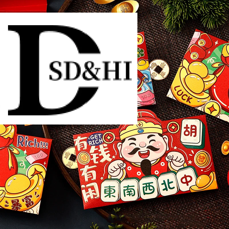 

4 шт. китайский новогодний денежный конверт 2026 год лошади красный конверт красный карманный креативный мультяшный весенний фестиваль счастливый конверт
