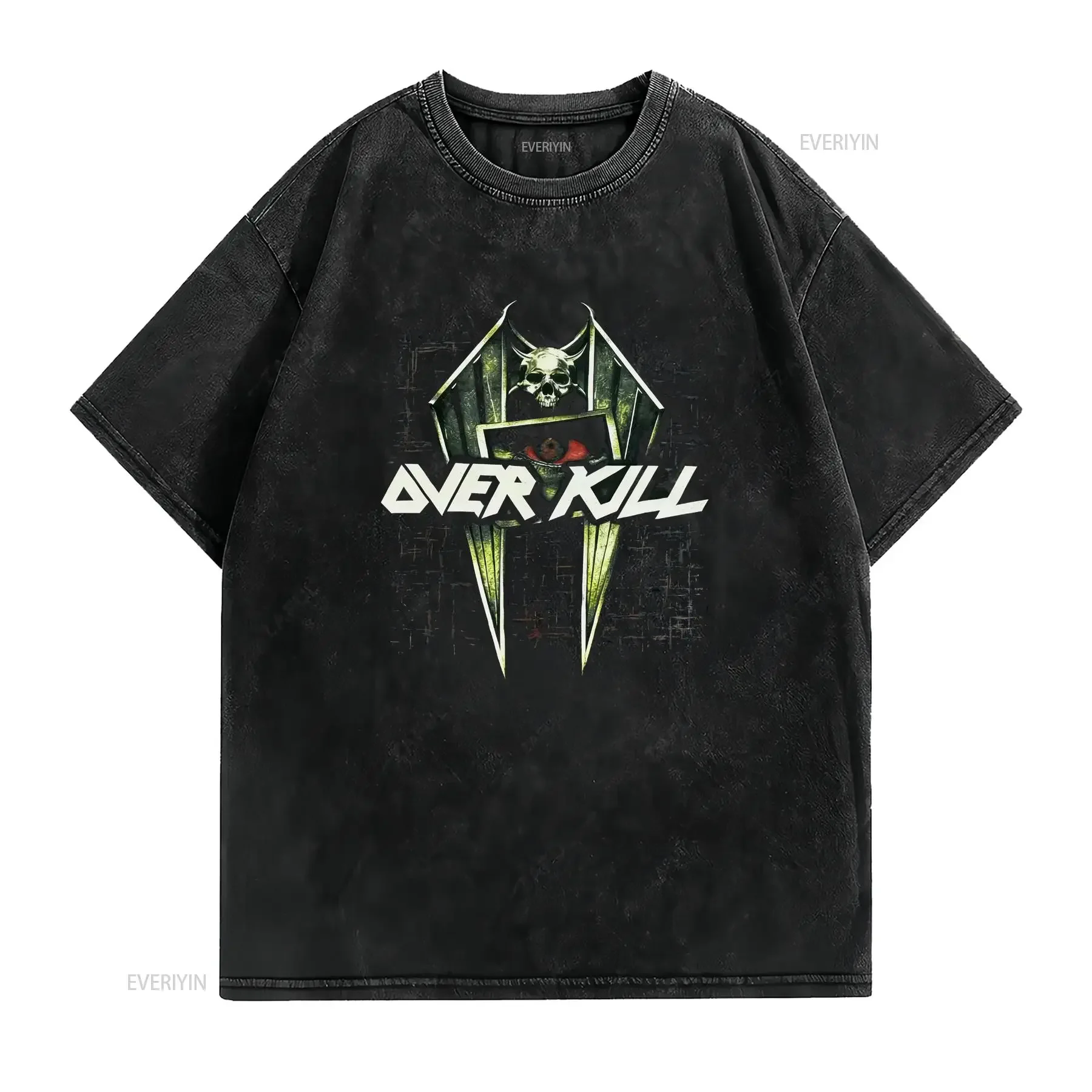 Overkill Band Concert Tour black T Shirt All Size PR198 long or short sleeves vintage Washed Versatile Breathable Comfortable