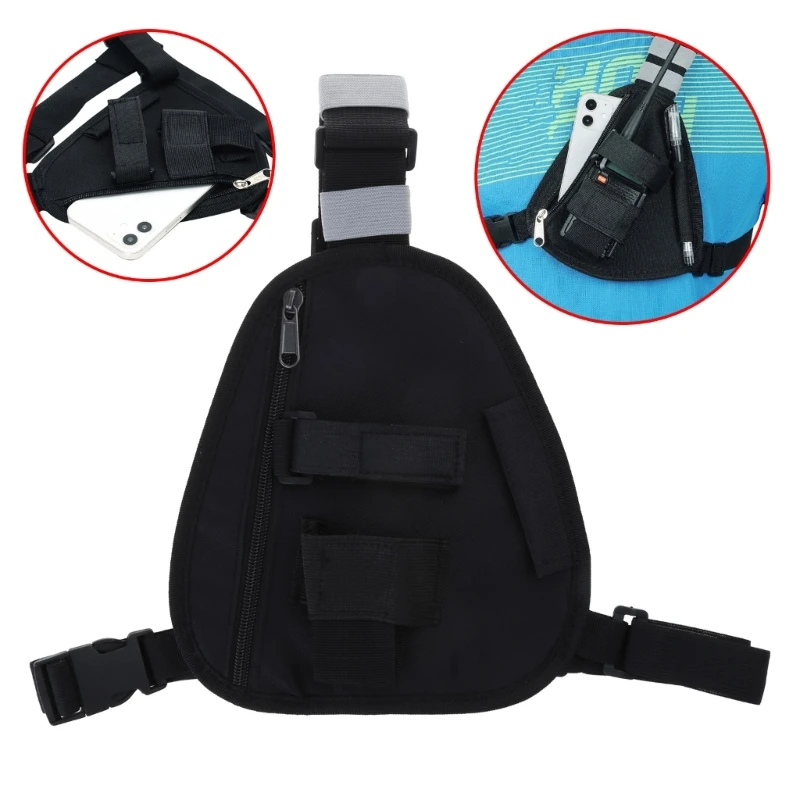 Tactical Harness with Adjustable Strap for UV5R UV82 Walkie-Talkie Two Way Radio Shoulder Chest Front Pack Pouch-Holster