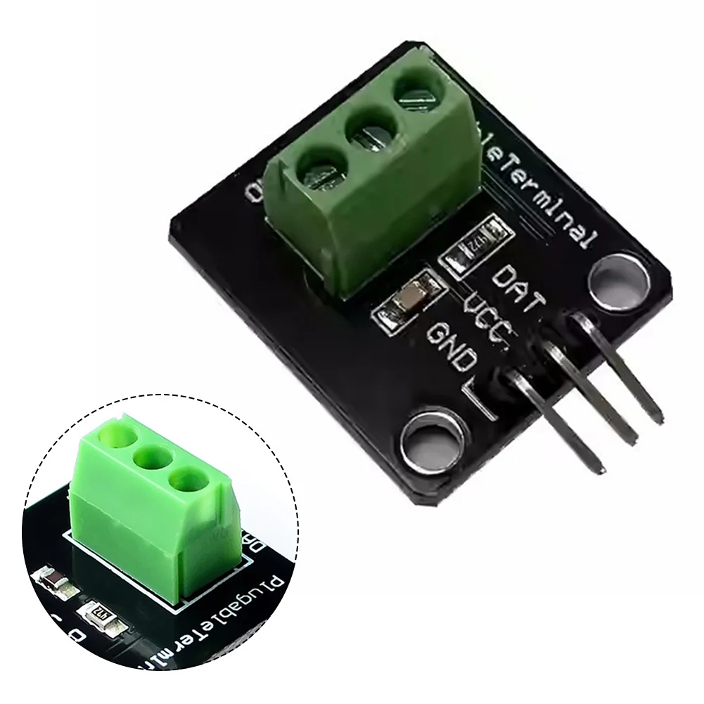 1set 3V-5.5V Temperature Sensor Module Pluggable Terminal Waterproof Temperature Sensor For Soil Temperature Detection
