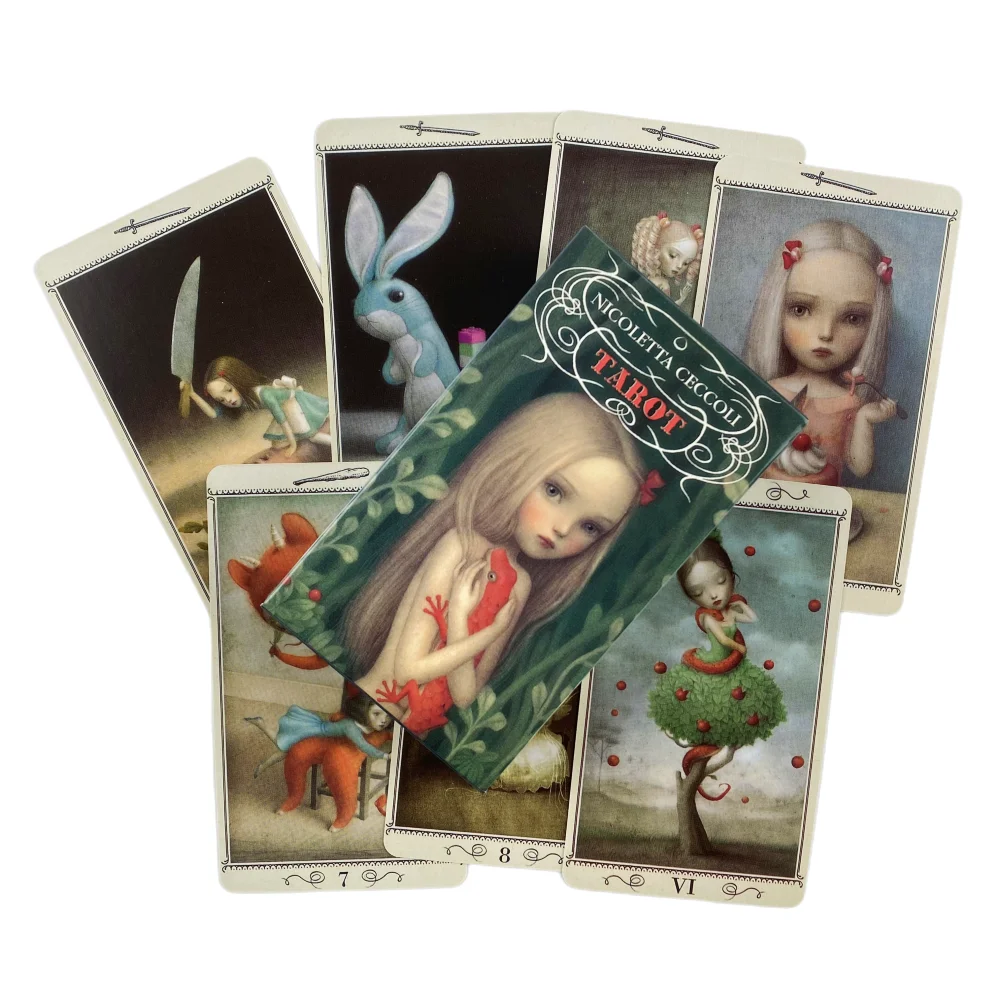 Nicoletta-Cartas de Tarot de Ceccoli, baraja A 78, oráculo, visión en inglés, edición de adivinación, juegos de Borad