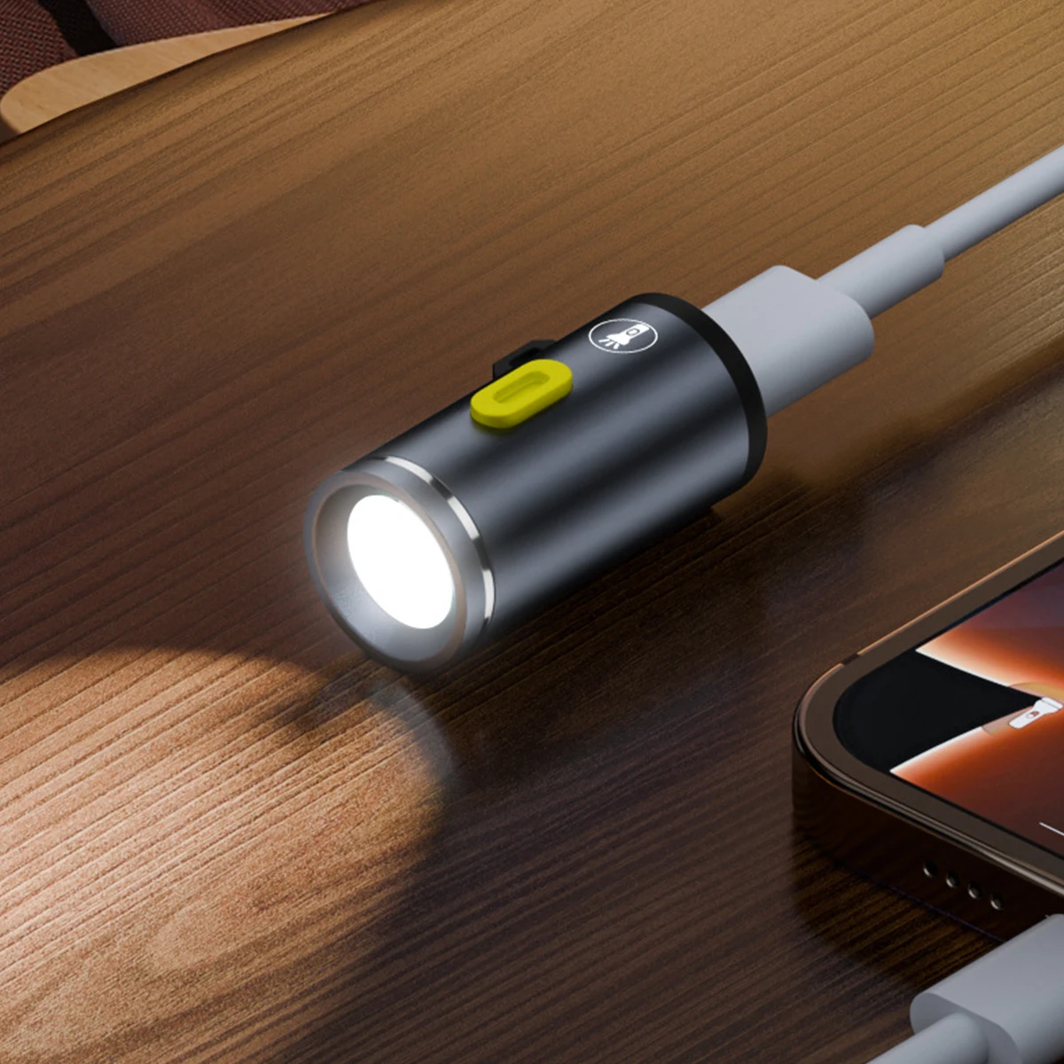 Mini Led Flashlight Powered By Type C Connectors Cob Cold White Not Need Battery Design Multifunctional Flashlights Small Lights