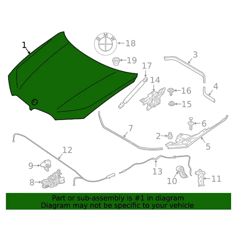 2019 إلى 2025 X5 X6 G05 G06 الأكثر مبيعا استبدال الألومنيوم محرك السيارة هود بونيه 41007492375