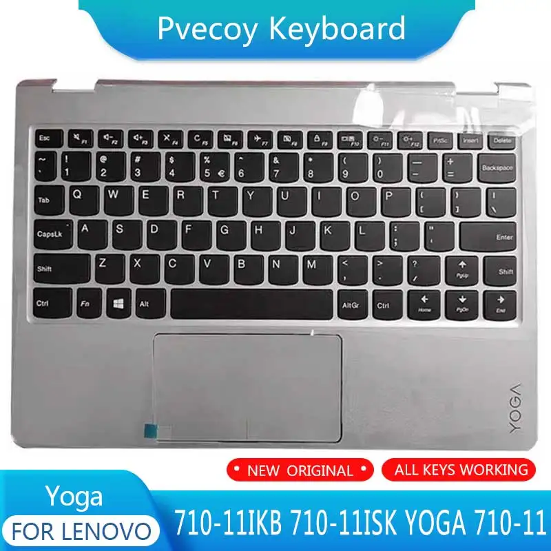 

New For Yoga 710-11IKB 710-11ISK YOGA 710-11 Laptop Palmrest Case Keyboard US English Version Upper Cover