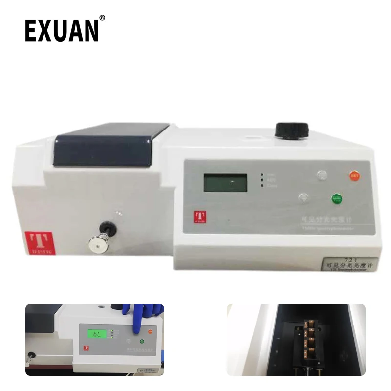 

Visible Spectrometer Wavelength 330-1020nm Spectrophotometer Tester Desktop Digital Display Photometer 110V/220V Model 721