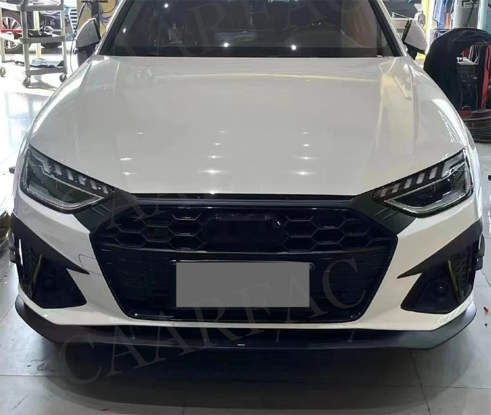 

For Audi A4 S4 Not Standard 2020-2024 Front Bumper Canards Spoiler Splitter Front Grille Trim Cover Body Kits ABS
