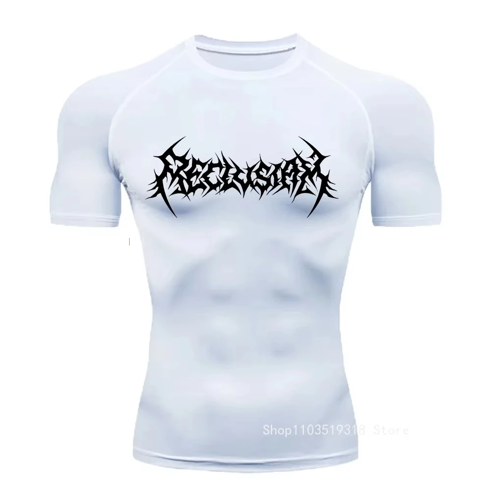 Summer Compression Sweatshirt Short Sleeve Men's Fitness T-Shirt Running Quick-Dry Top Gym Workout Bodybuilding T-Shirt S-3XL