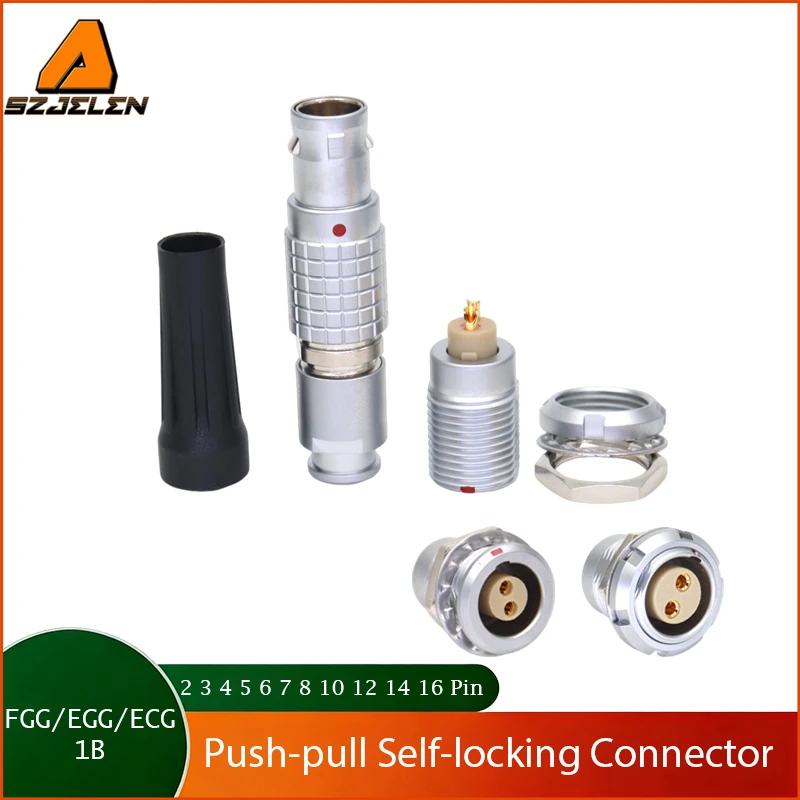 

FGG EGG ECG 1B 2 3 4 5 6 7 8 10 12 14 16 Pin Aviation Connector Push-pull Self-locking Male Plug Female Socket Connectors