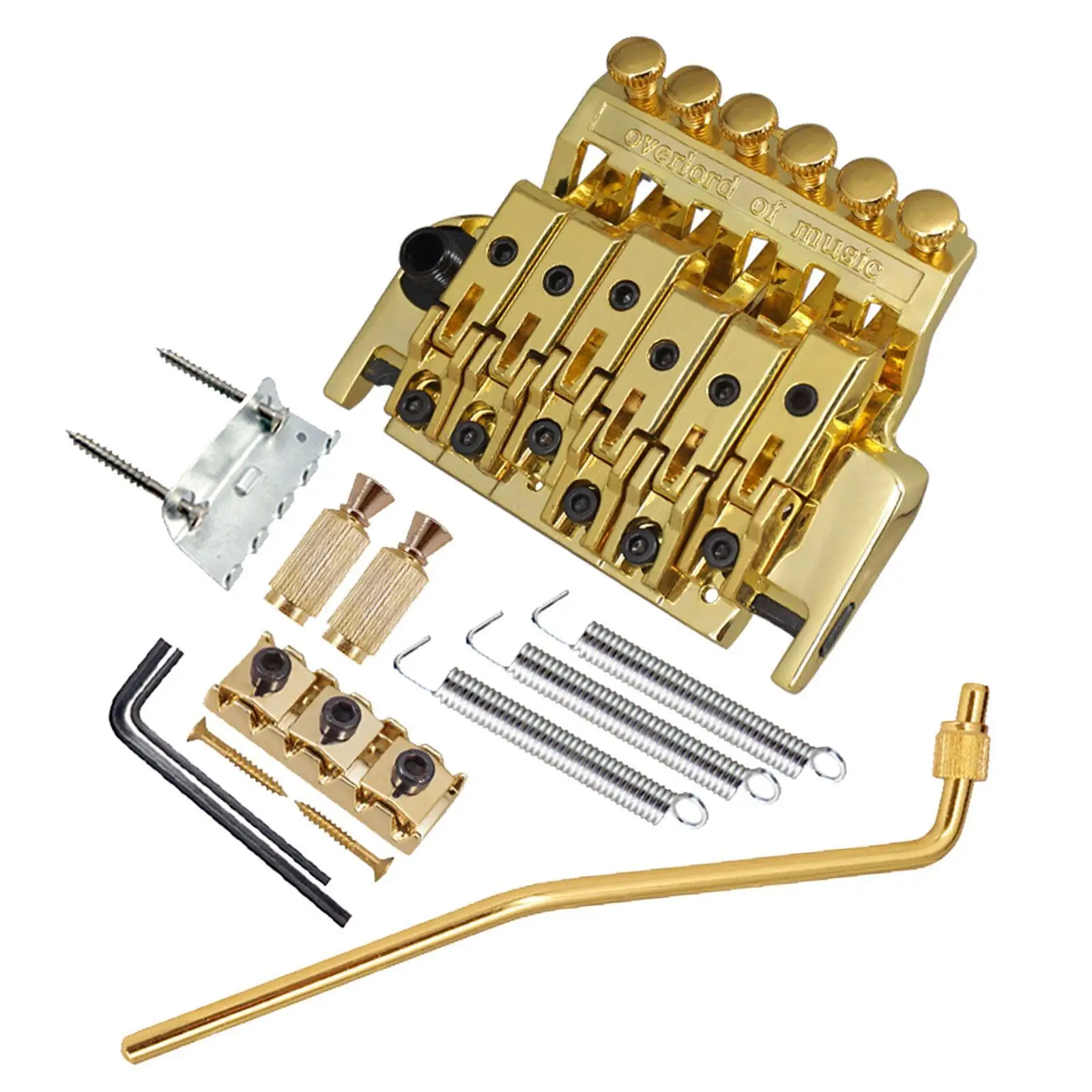 ملحقات جيتار جسر اهتزاز مزدوج معدن قوي مع أجزاء لولبية مفتاح ربط شديدة التحمل جسر باس ذيل صلب