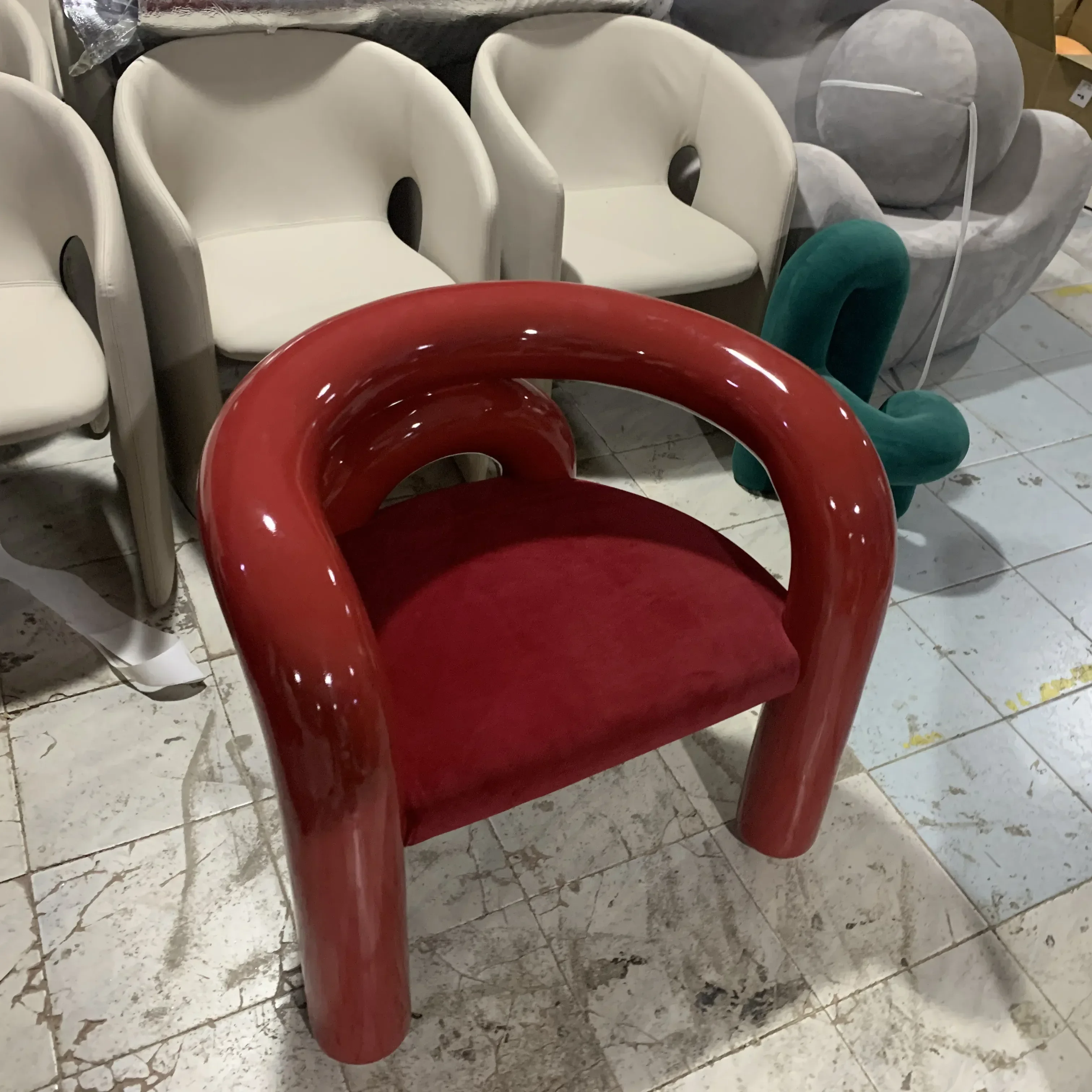 

zq Nordic Modern Creative Glass Armchair Single Leisure Chair Living Room Home Couch