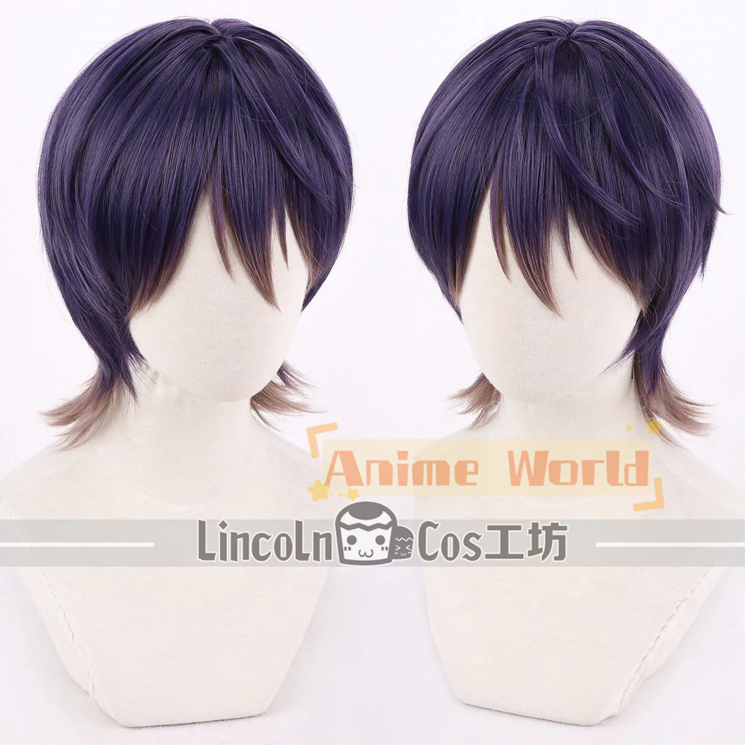 NIJISANJI Kenmochi Toya Cos Cosplay Wig Halloween Carnival Party Props Synthetic Hair Heat Resistant Fiber + Wig Cap