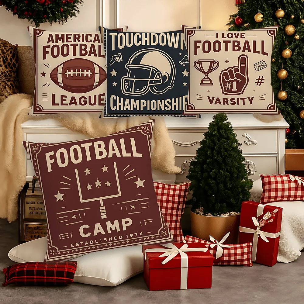 

Набор наволочек в стиле ретро с изображением американского футбола, декоративный чехол для подушки с рисунком медленности для домашнего дивана, спальни