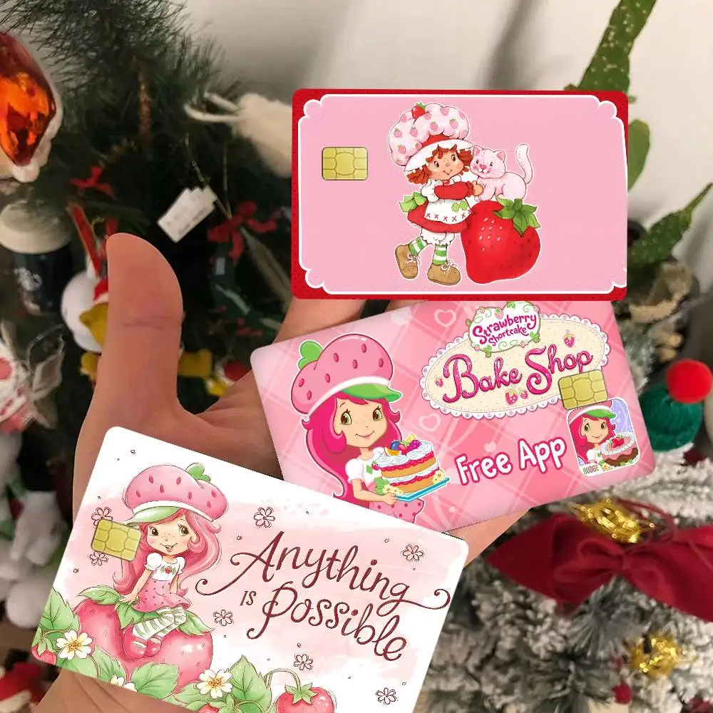 Strawberry Shortcake Anime Spend or Save Funny Shell On Off Ultra Thin No Fade Sticker Skin Cover Film for Debit Credit Card