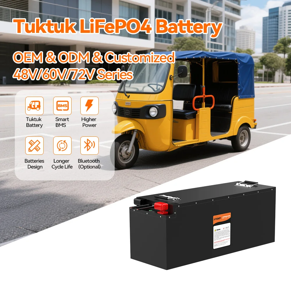 High Capacity 76.8V 125Ah Tuktuk LiFePO4 Lithium Battery Pack Waterproof BMS Maintenance Free 4000 Cycle Life African Market