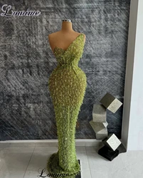 Sexy Mermaid Crystals Cocktail Dresses For Women Sleeveless Celebrity Dresses Elegant Vestidos De Gala Engagement Gowns Custom