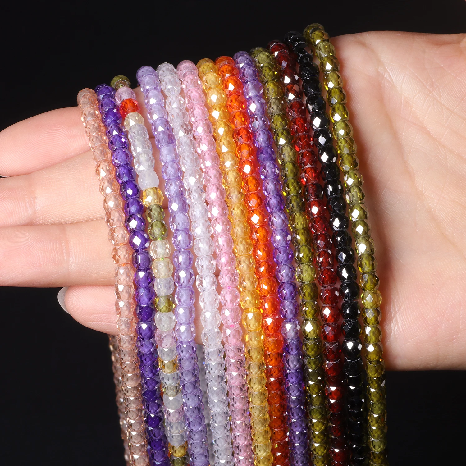 Perline di pietra naturale Perline di zirconi cubici sfaccettati multicolori per la creazione di gioielli Braccialetti regalo fai da te Accessori