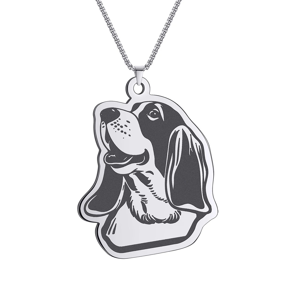 Eternal Meta316 Stainless  Basset Hound Dog Necklace  Shape Flat Lobe Internally Threaded  Piercing Jewelry