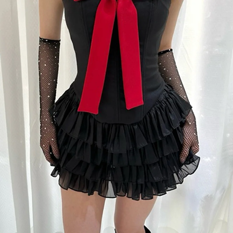 Fashion Cute Women Mini Cake Skirts High Waist A Line Ruffles Pleated Shorts Skirts Cosplay JK Uniform Students Bottoms Clothes