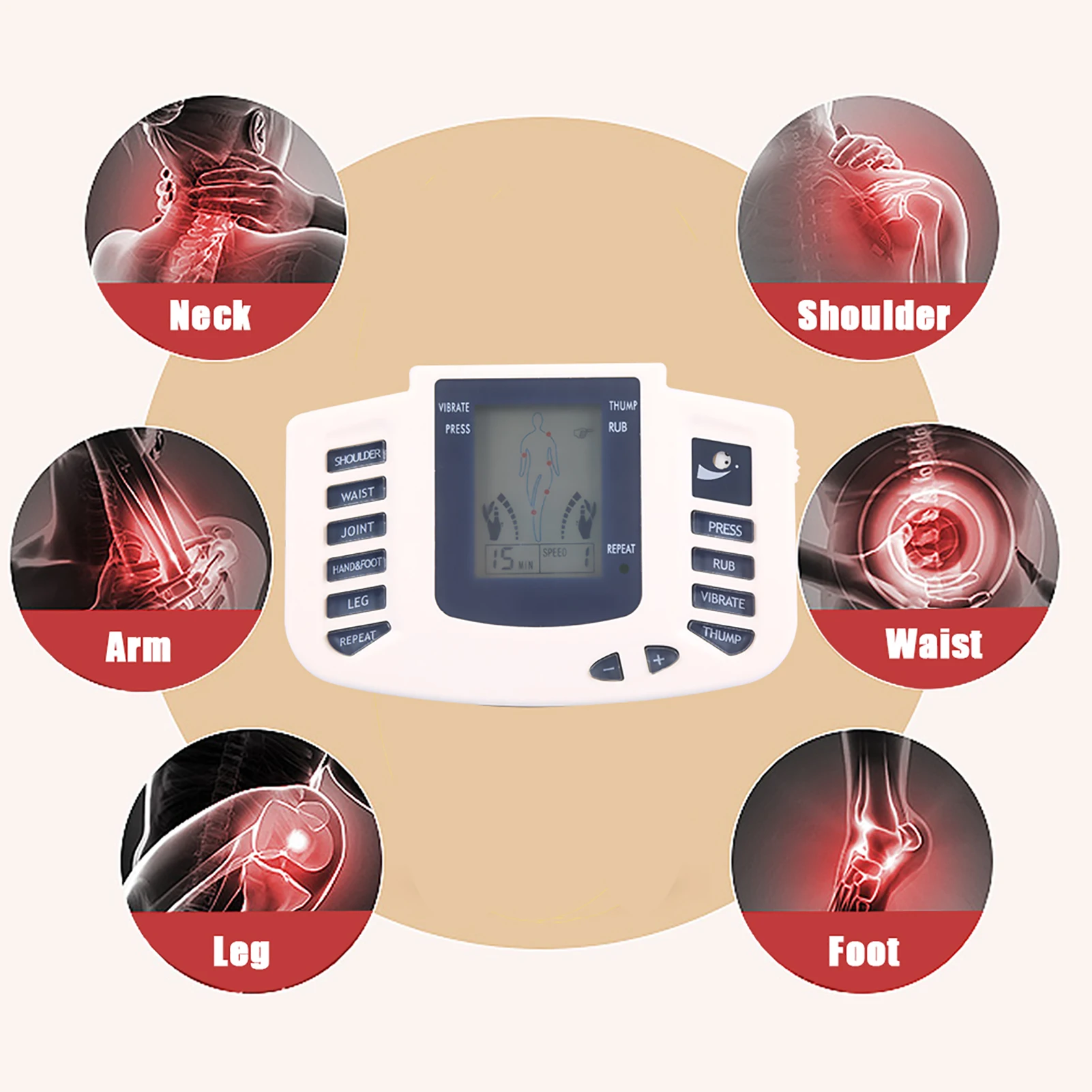 

Multifunctional Digital Electric Pulse Massager Stimulator Tens Acupuncture Therapy Machine Health Care Device