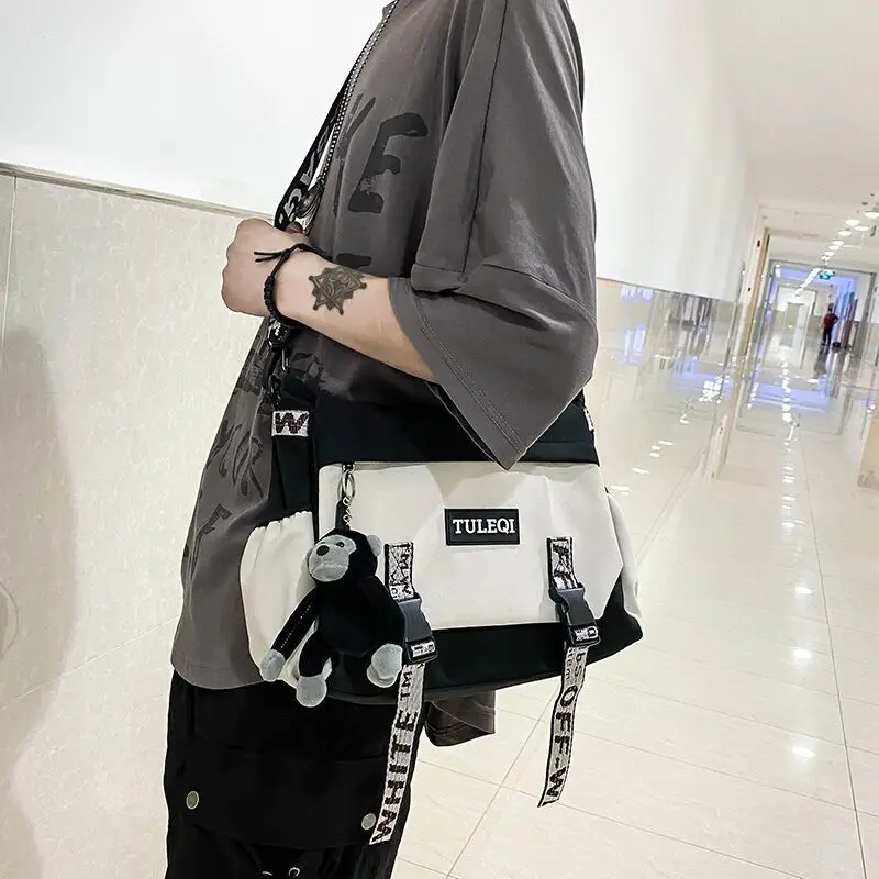 Messenger Bag Men Fashion Large Capacity Shoulder Bag Casual Student\'s Crossbody Backpack Tooling Messenger Bags Handbags Women