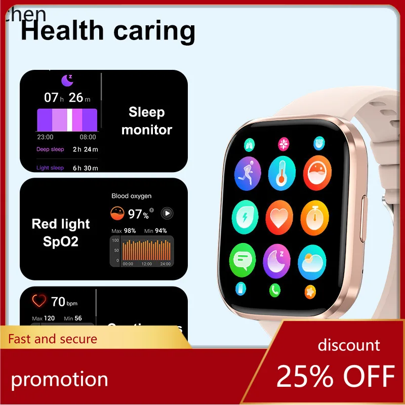 YFY Bluetooth Call Smartwatch with Heart Rate Monitoring, Quick Reply, Waterproof Sports Smartwatch