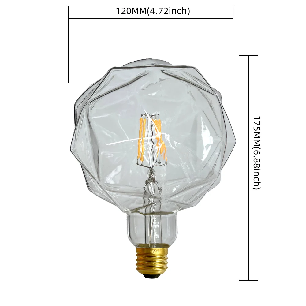 TIANFAN Specialty Decorative Vintage Led Bulb Gaint Big Led Bulb G125 Lotus 4W 220-240V E27 Edison Style 2700Kelvin Warm