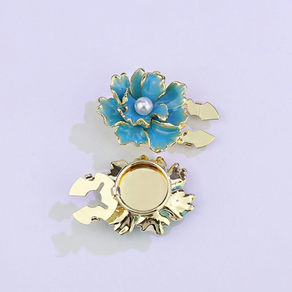 2 قطعة أغطية الأزرار المينا زهرة أزرار أكمام للنساء قميص أزرار طوق الزخرفية مقاطع مجوهرات الأزياء والاكسسوارات #4