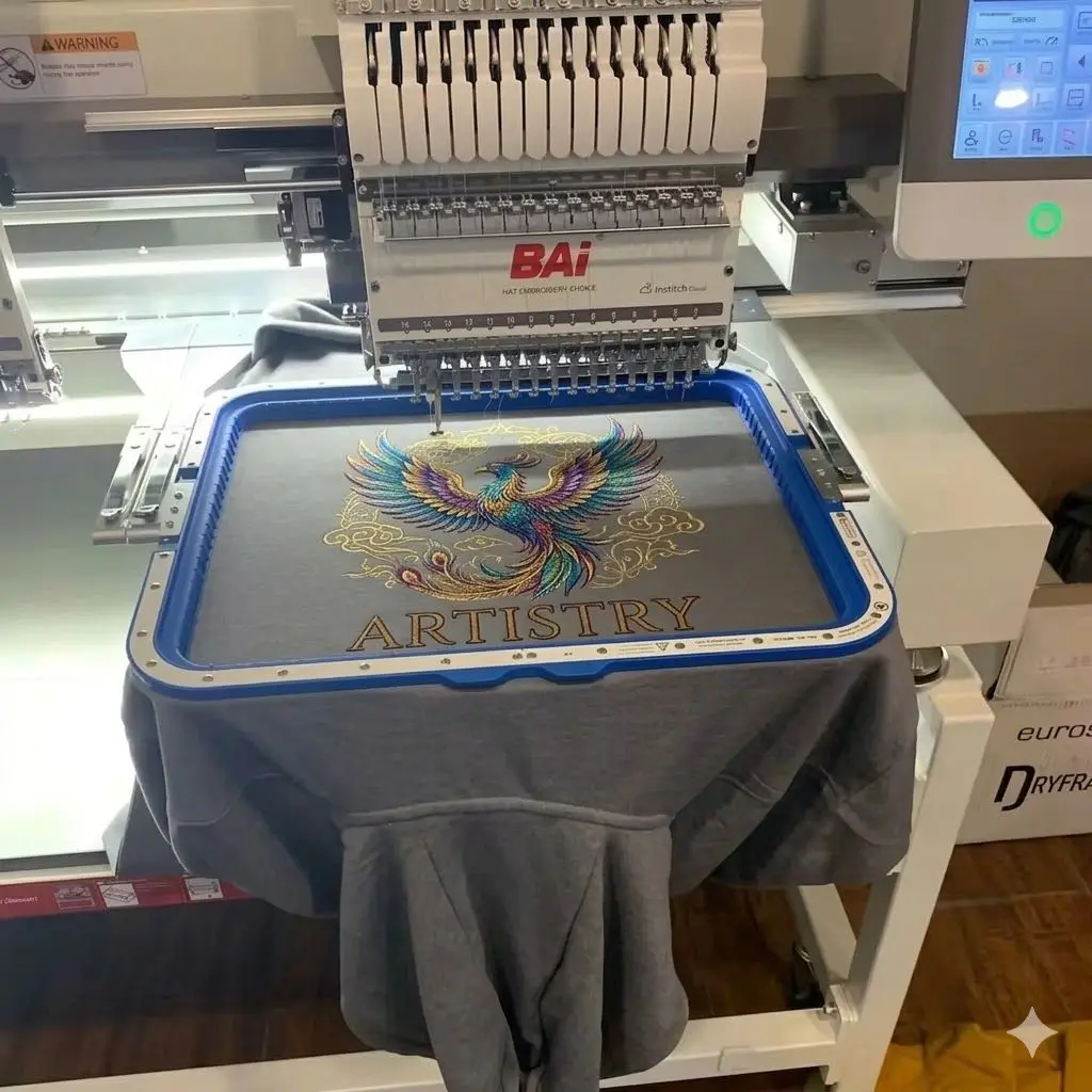 BAI Mirror Vision 1501 V22 Vision KESI series embroidery machines with Sewtalent Magnetic Mighty Hoop Frame Embroidery Hoop