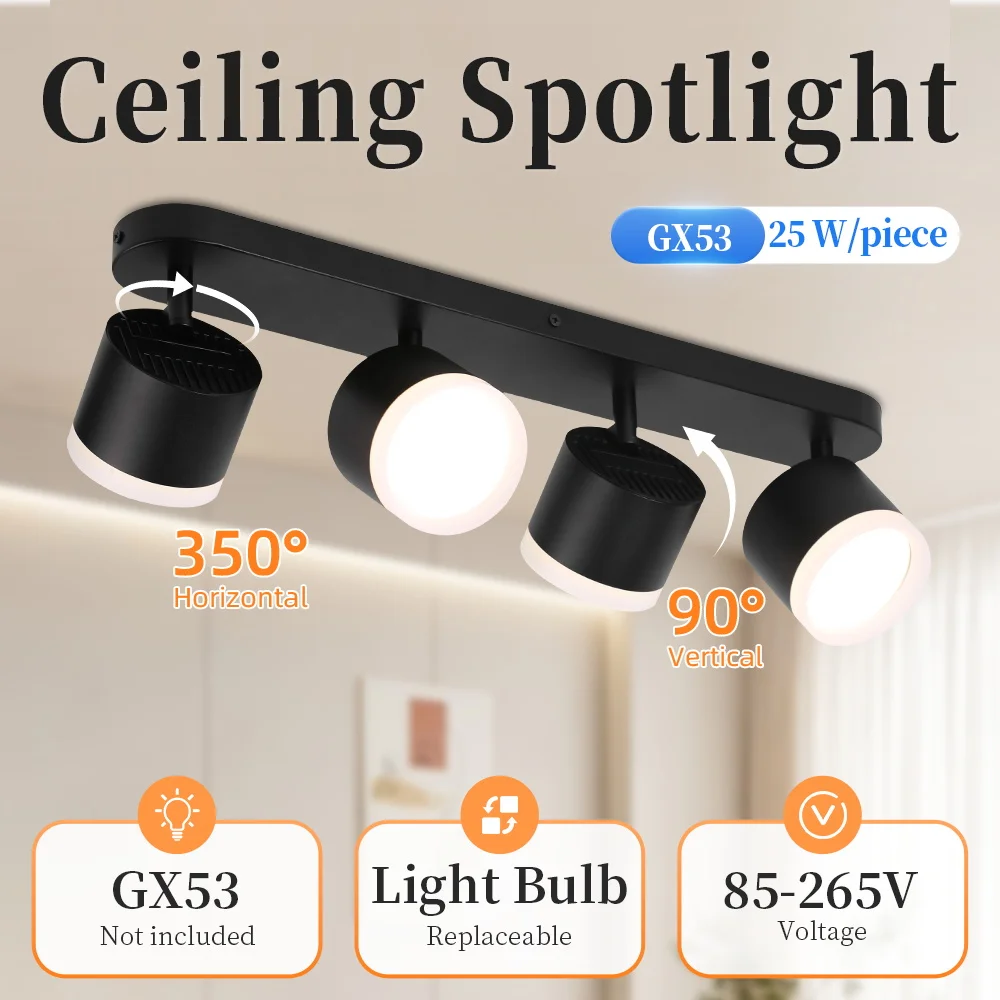 GX53 Ceiling Light Replaceable Bulb Led Spot Lamp for Dining Room Porch Decoration Led Chandelier Ceiling Spotlight 220V