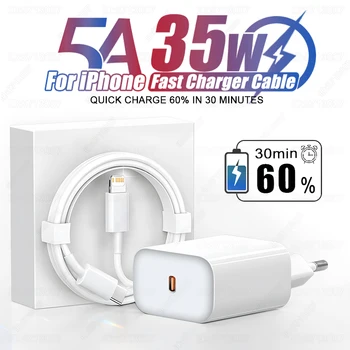 Ładowarka 35 W do iPhone'a Szybka ładowarka USB typu C do iPhone'a 16 15 14 13 12 11 Pro Max 7 8 Plus PD Kabel do szybkiego ładowania Akcesoria