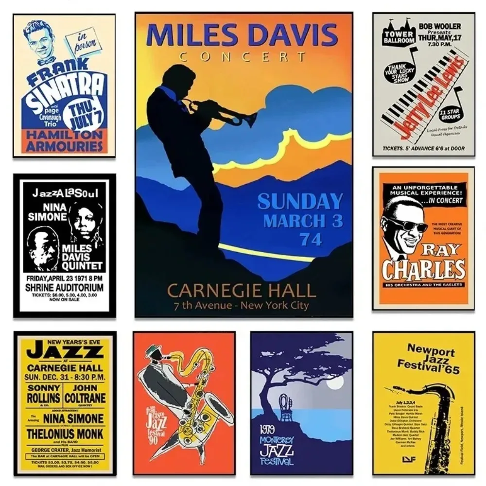 Pósteres e impresiones minimalistas sin marco de Nina Simone y John Coltrane, arte de pared, pintura en lienzo, estilo vintage, para festivales de jazz