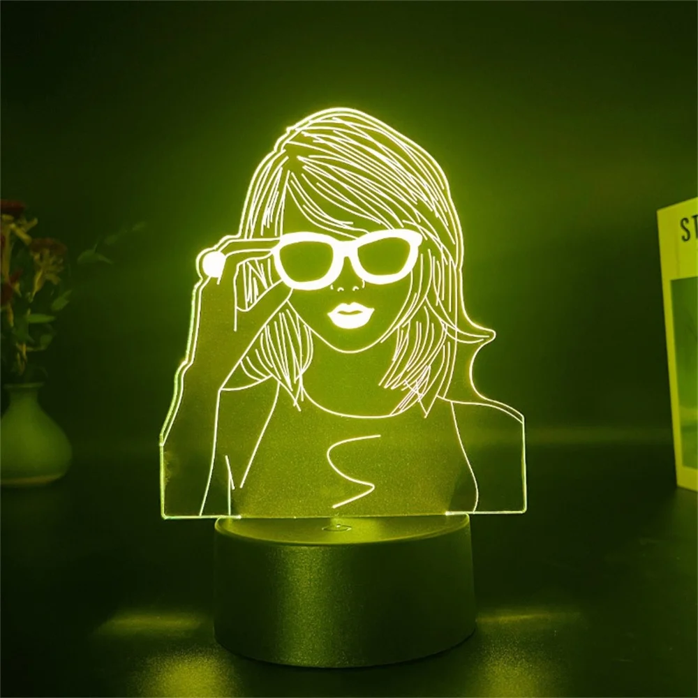 TS 3D Night Light Illusion Table Lamp Creative Desktop Lamp to TS Fans Merch Night Lamp with 16 Color Change Gift Souvenir Decor