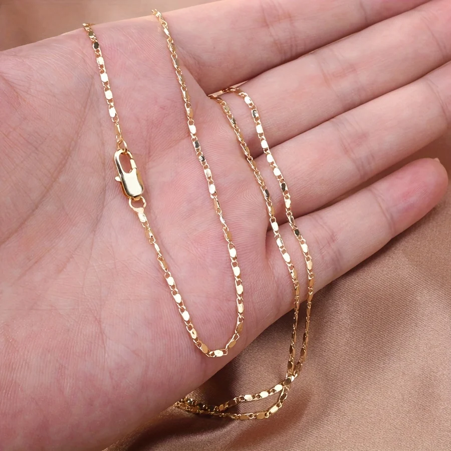 Image of 16-30 Zoll Elegante 2MM Vergoldete Ketten Halskette Unisex Schmuck für Männer und Frauen