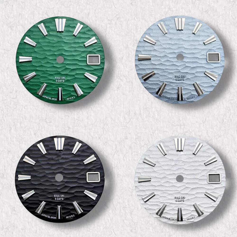 

High Quality 28.5mm GS Logo With Grand S Dial Suitable Fit NH35/NH36/4R/7S Japan Movement Green Lumens Wave Watch Accessories