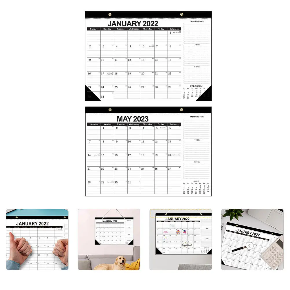 

1 шт., английский календарь на 18 месяцев, 2022 год, креативный дизайн, прочная линия, подходит для офисного календаря