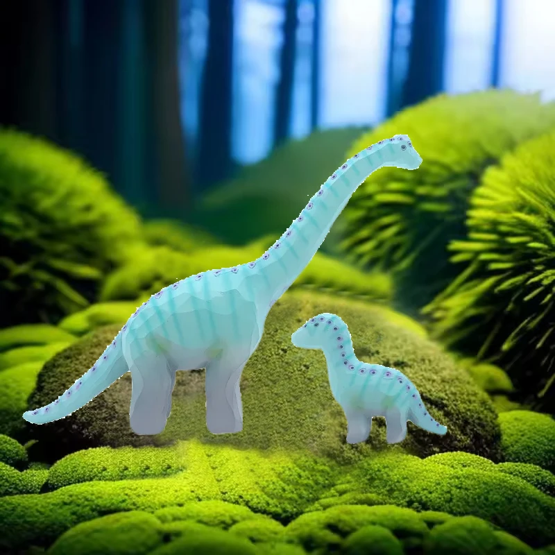 

Long neck dragon father and son Garden DIY decorative sculpture Resin craft Fish tank living room micro view table decoration