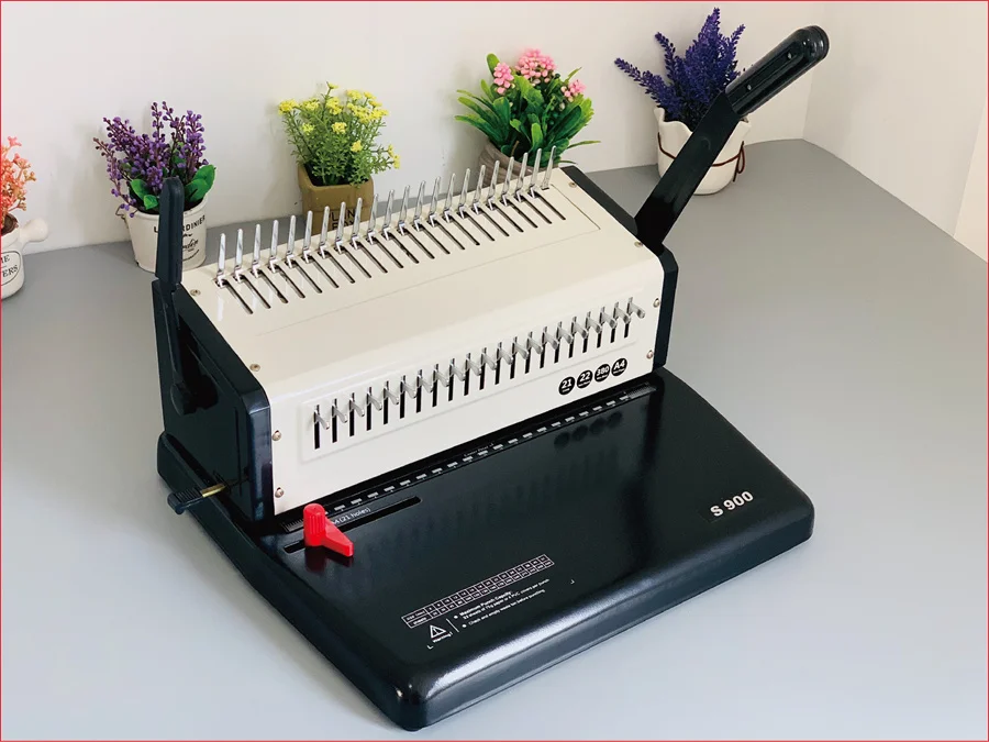 SG-S900 A4 B5 Paper Manual Comb Binding Machine Booklet Punch and Binding Machine 25 Sheet Puncher With Moable Pins