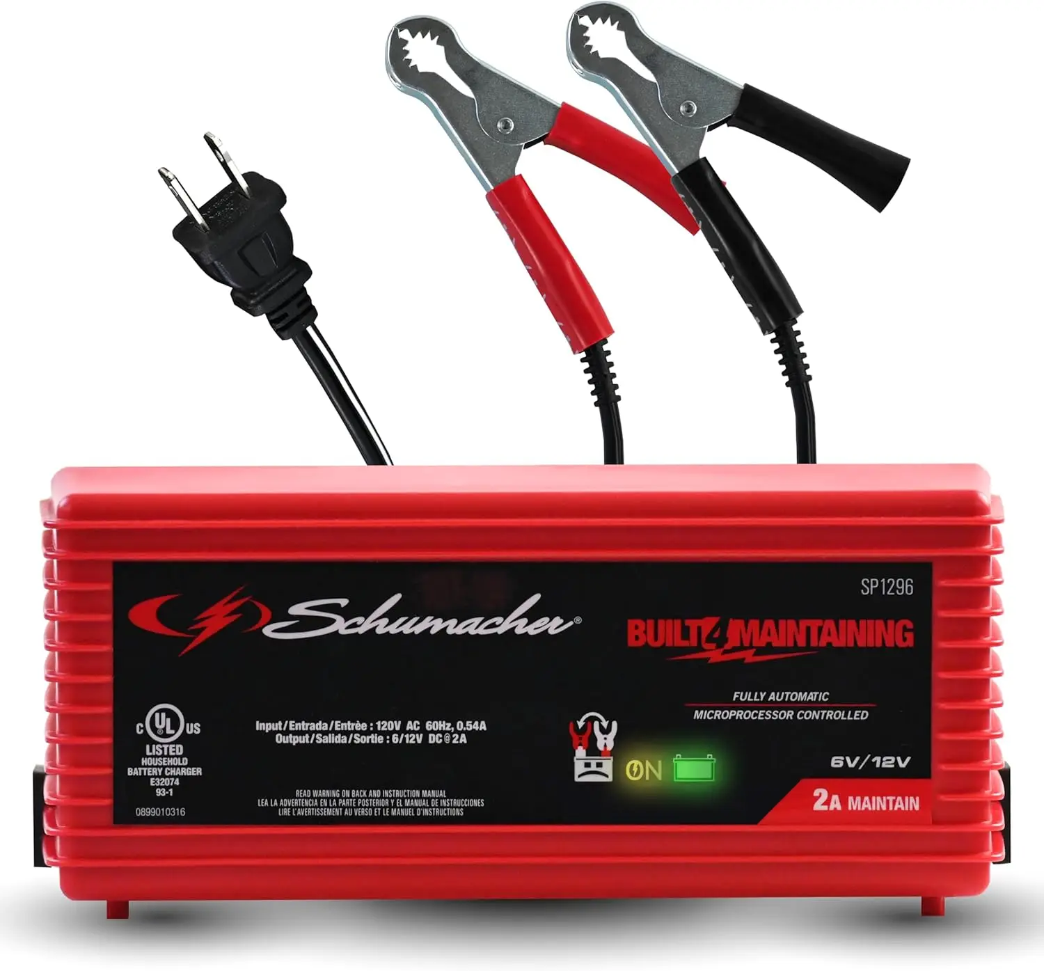 

2A Car Battery Charger & Maintainer, 3-in-1 for 6V/12V Vehicles, Motorcycles, Marine Batteries