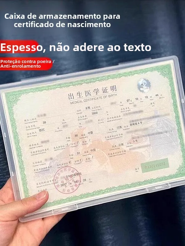 Nova Versão: Caixa Protetora para Certidão de Nascimento, Documentos, Vacinas e Passaporte - Organizador Familiar Antiaderente