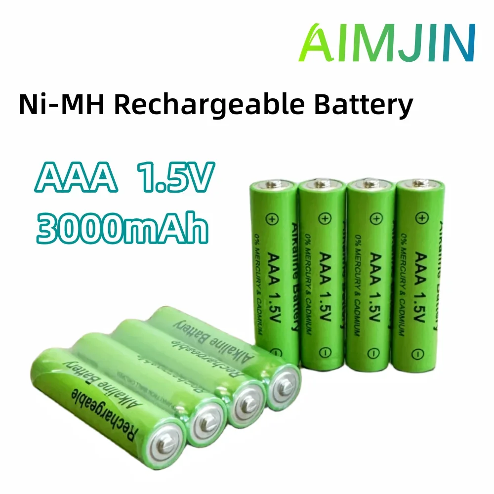 1.5V AAA 배터리, 3000mAh 충전식 배터리, NI-MH 1.5V AAA 배터리, 시계 마우스 컴퓨터 장난감용, 신제품