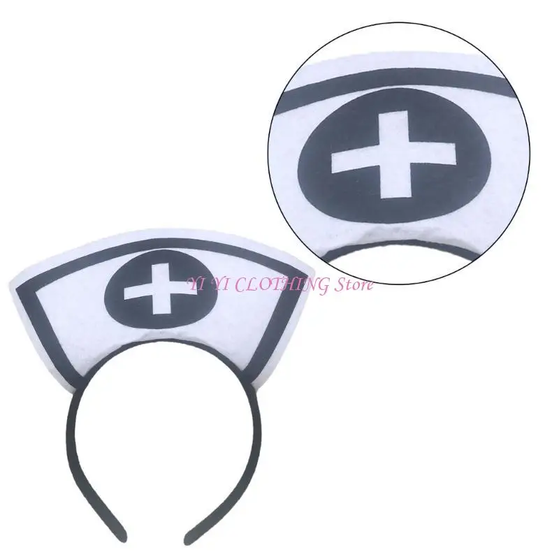 N5KF Krankenschwester-Hut-Stirnbänder, Halloween-Haarbänder, Cosplay-Haarreifen, Stirnbänder, Festival-Party, Haar-Accessoire